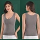 thumbnail image 5 of Ropa interior térmica para mujer, cálida, de invierno, de color liso, sin espalda, con relleno, sin costuras, con forro polar, capa base para abrigo de invierno, sujetador de dacrón para mujer., 5 of 5