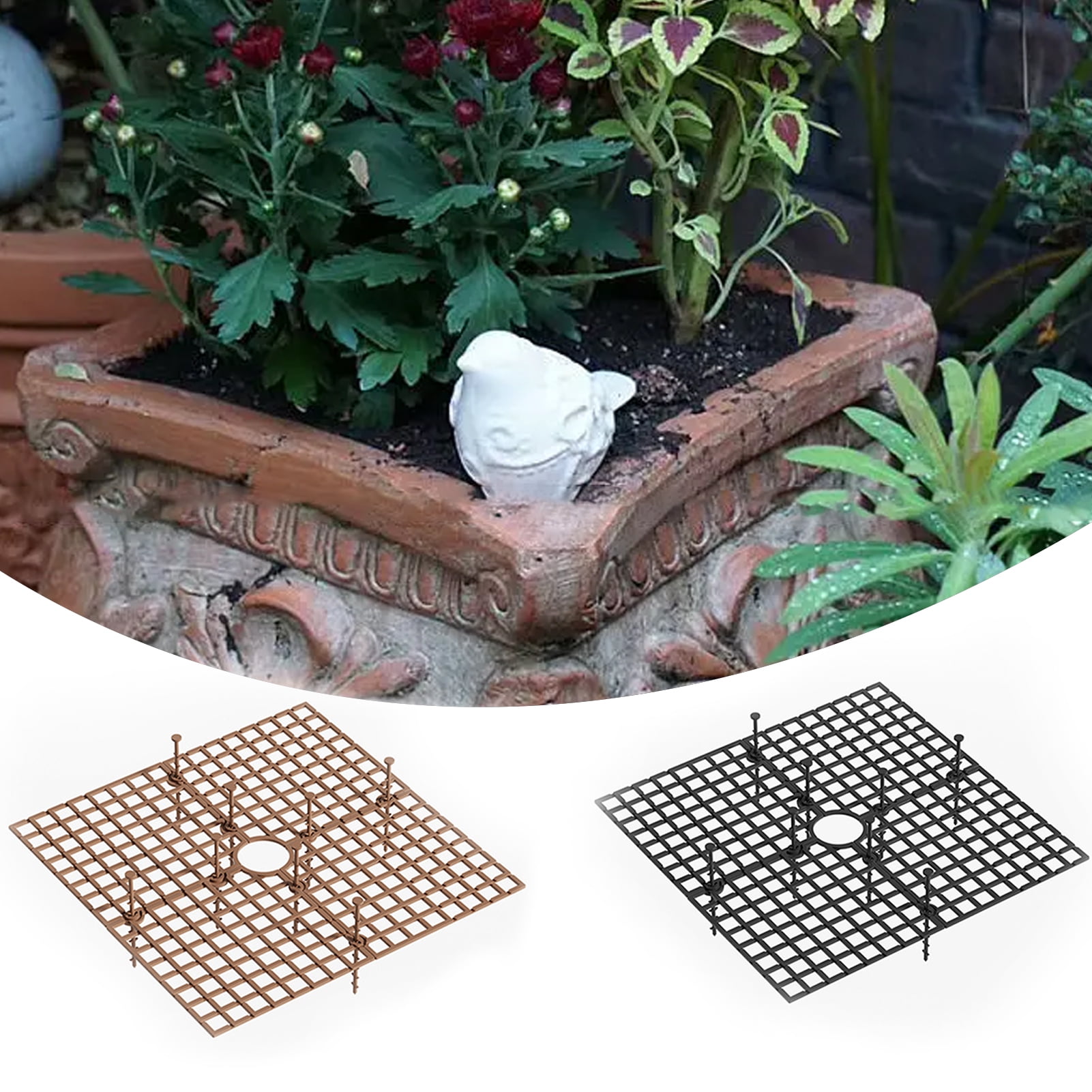 SPRING PARK Plant Pot Grid,Cuttable Grid Flower Pot Cover, Plastic Soil