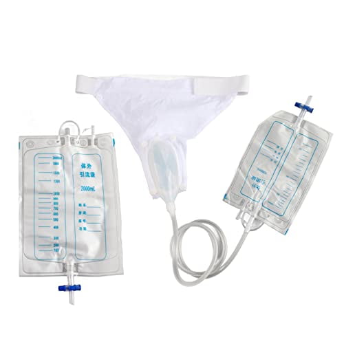 Wewean Urine Collector, Portable Wearable Collection Urinal Bag Ventilate Urine Collector Silicone Incontinence Bags with Elastic Waistband Elderly Urinal with Urine Catheter Bags (03#) U1638