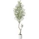 thumbnail image 1 of 7ft (1 piece) de altura artificial olive tree con blanca planter y green fake moss para home oficina sala de estar dormitorio stairs y foyer decor, 1 of 5