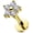 Gold, variant on OUFER 16G Gold Helix Stud Internally Threaded Flower Tragus Earring Lip Jewellery Stainless Steel 316L Cartilage Earring Clear CZ Flat Back Earring for Women 6mm