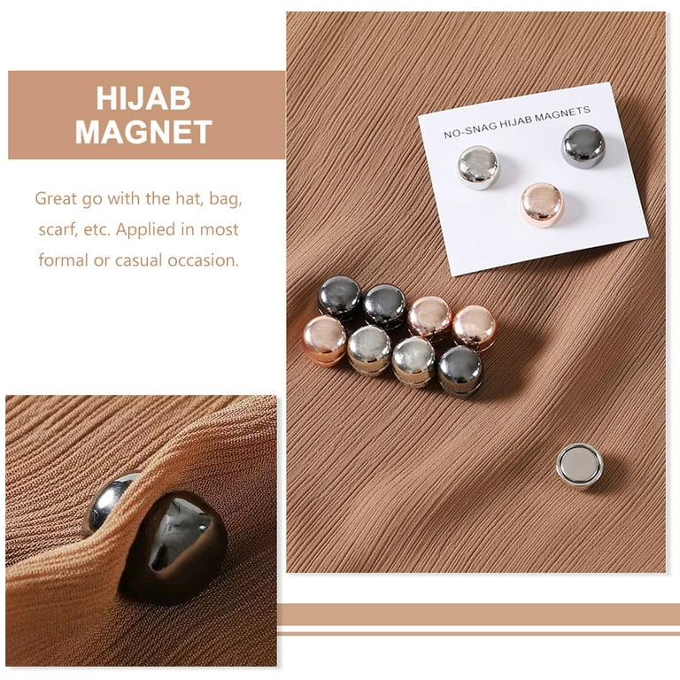 4pcs Professional Scarf Magnets Convenient Hijab Buttons Wear-resistant Magnetic Pin, Adult Unisex, Size: 6x5x1.5CM, Grey Type