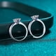 thumbnail image 3 of Anillo de plata de ley 925 para mujer, oro pt950, 50 puntos, 1 quilate, moissanita, seis garras, anillo en T con lunares, accesorio de moda, 3 of 5
