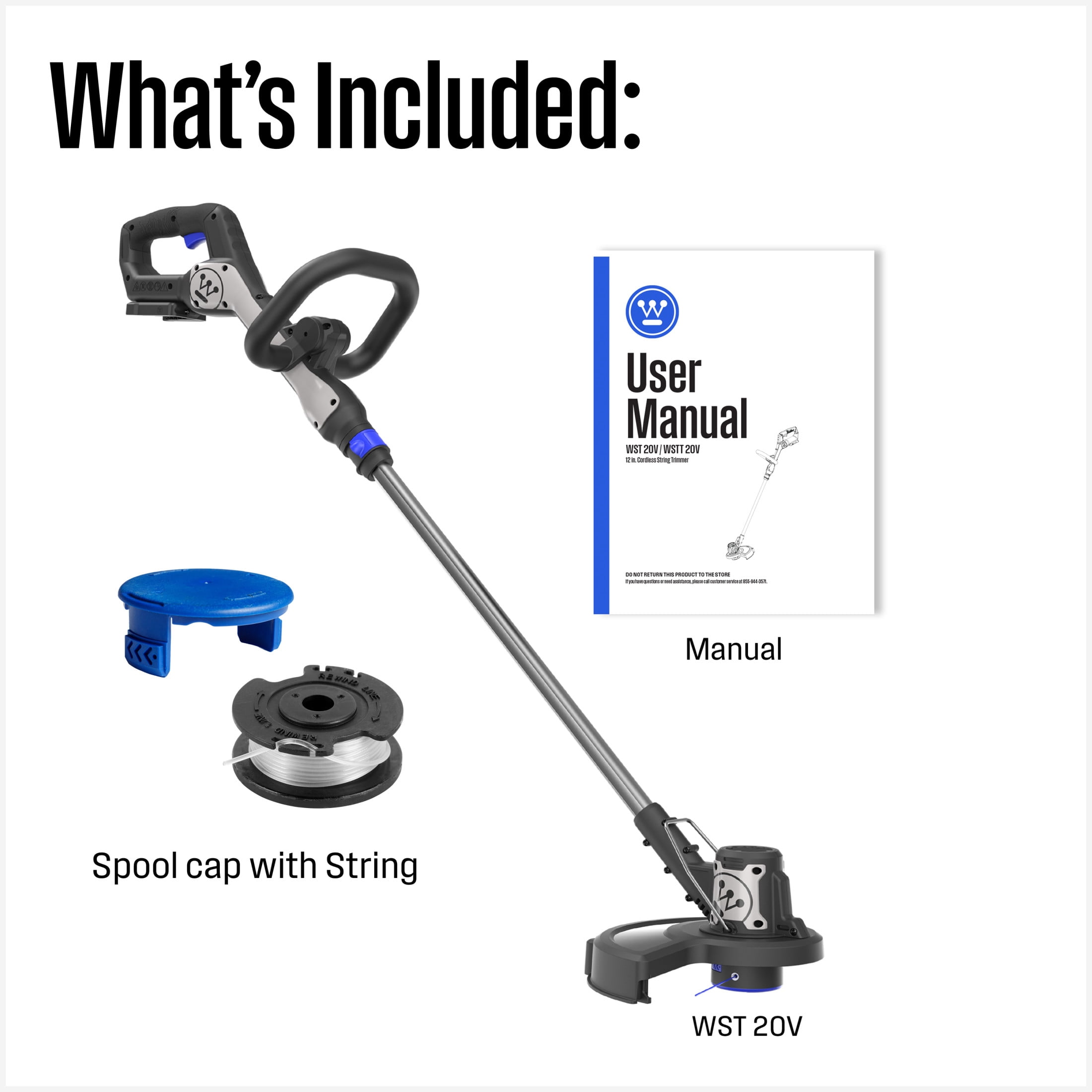 Westinghouse 20V 2-in-1 Cordless String Trimmer and Edger, Tool Only, 12 Inch Cutting Path, up to 8000 RPM