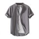 thumbnail image 1 of Camisetas de Manga Larga para Hombre Algodón Europa América Estilo Cuello de Soporte Boca Abierta Camisa de Manga Corta, Blusa de Poliéster Unisex, 1 of 6