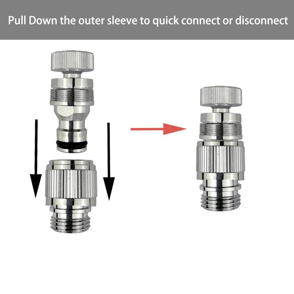 Quick-connect Sink Faucet Sprayer Kit  Hose Accessories Detachable Metal Adapter With Hand Shower Hair Washing Pet Cleaning For Bathroom/kitchen (quick Connect Sprayer)