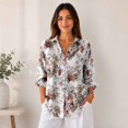 thumbnail image 4 of Women's Long Sleeve Button Down Shirt Casual Printed Blouse, 4 of 5