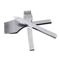 thumbnail image 1 of DIY Leather Tools Set Stainless Steel 2/5/10 Prong Flat Leather Chisel Hole Piercing Punching Tool Kit, 1 of 9