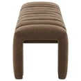 thumbnail image 5 of SAFAVIEH Couture Bellisima Solid Tufted Boucle Modern Bench, Dark Brown, 5 of 6