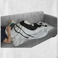 thumbnail image 5 of Kokopelli Soft Flannel Fleece Blanket, Monochrome Minimalistic Tribal Musical and Fertility Cultural Folk Art, Cozy Plush for Indoor and Outdoor Use, 50" x 60", Dark Taupe and White, by Ambesonne, 5 of 5