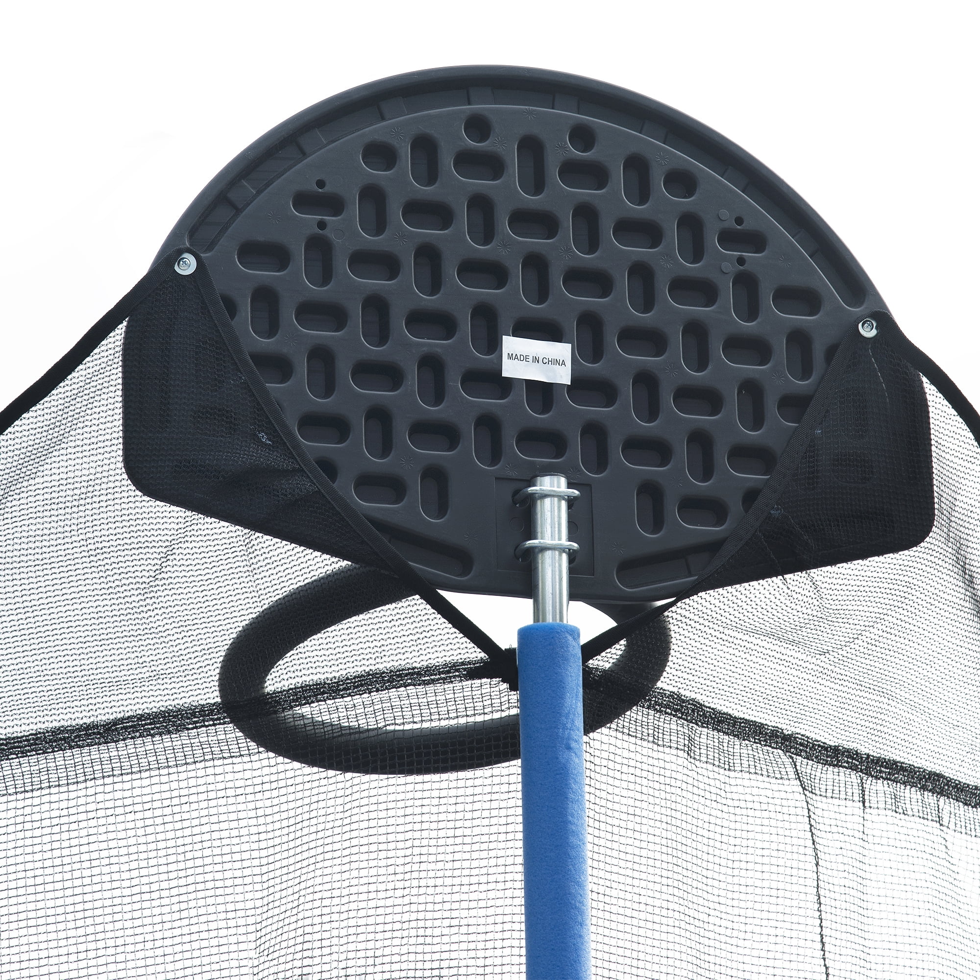 Leumius 14FT Trampoline with Basketball Hoop for Kids and Adults,Outdoor Trampolines w/Ladder and Safety Enclosure Net,Blue