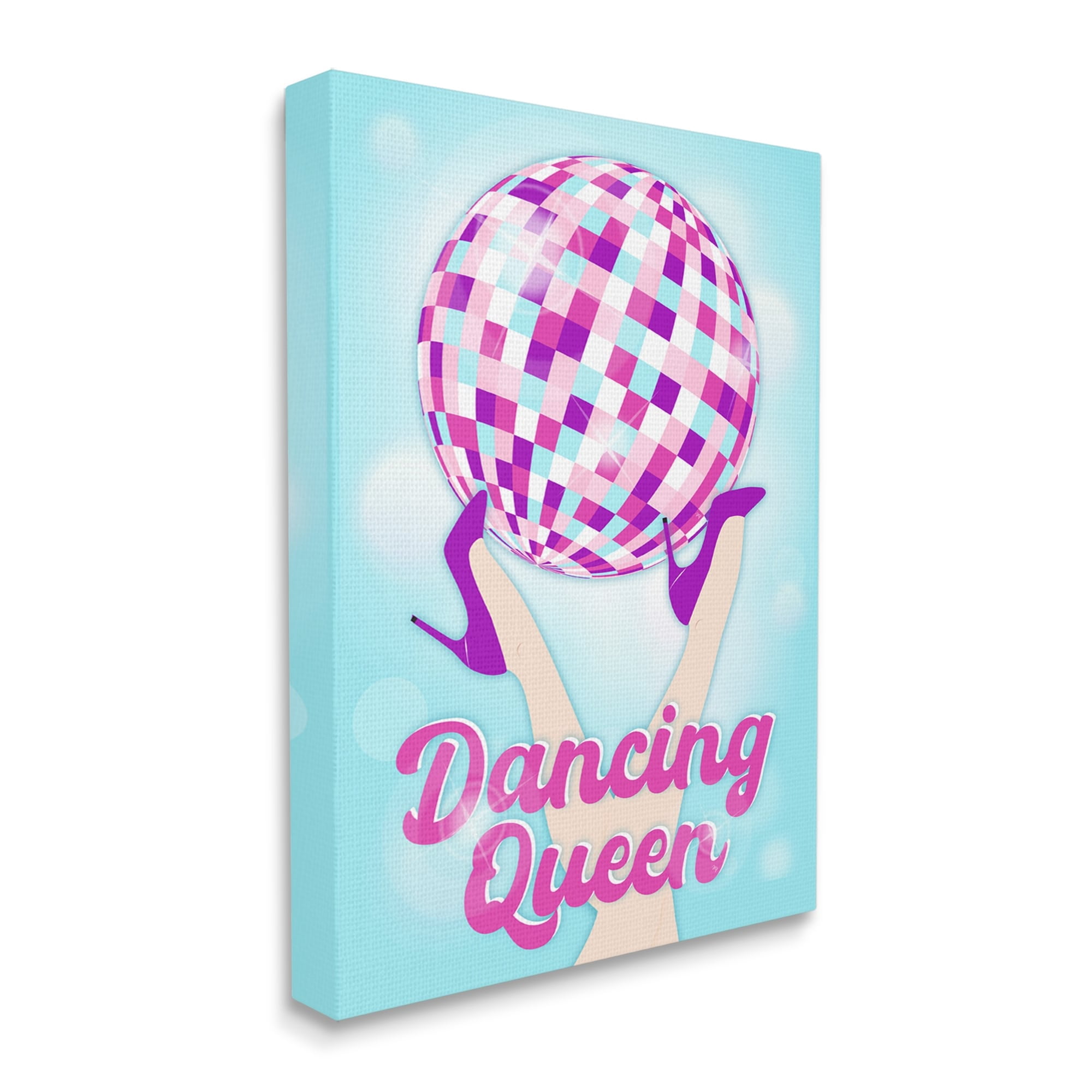 Stupell Industries Dancing Queen Retro Disco Ball Beauty & Fashion Painting Gallery Wrapped Canvas Print Wall Art