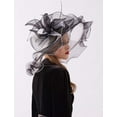 thumbnail image 6 of Women's Church Hat Organza Fascinator Wedding Tea Party Hat Wide Brim Sun Hat, 6 of 6