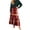 Deep Red, variant on Wutalume Women's Vintage Plaid Ruffled Maxi Skirt, High Waist Pleated Design, Flowy A-Line Skirt for Casual Outings and Travel,Dark Green S