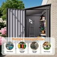 thumbnail image 6 of 9ft Outdoor Storage Shed, Waterproof Garden Tool Shed, Space-saving Lean-to Shed Wall Side Design, Sloping Roof, Reinforced Frame, with Window and 6 Air Vents, Lockable Patio Shed for Backyard, 6 of 9