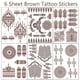thumbnail image 2 of 6 Sheets Henna Tattoos Brown Henna Temporary Tattoo Stickers Sexy Lace Waterproof Removable Fake Tattoos Luxury Mandala Flower Design Favors, 2 of 4