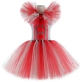 thumbnail image 3 of Disfraz de payaso de It Pennywise para niña, vestido con tutú gris y rojo, disfraces de payaso espeluznante para Halloween para niña, ropa de fiesta de carnaval, 3 of 5