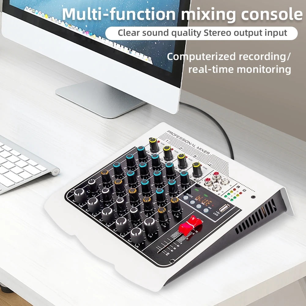 6 Channel DJ Controller Sound Mixer USB Recording Computer Delay Repeat Effect Sound Card