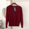 thumbnail image 5 of Casual Woman Cardigan Sweater Autumn Winter Women Solid Color V-neck Long Sleeve Plus Size Knit Sweater Coat Crochet, 5 of 5