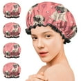 thumbnail image 7 of Shower Caps,Pug and Love Heart Waterproof Shower Cap for Women 4 Pieces,Double Reusable Hair Cover for Shower PEVA Elastic Stretch Hem, 7 of 7