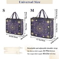 thumbnail image 3 of Corduroy Tote Bag for Women Shoulder Handbags Fashion Ladies Purses Satchel Messenger Bags Gold Celestial Pattern S, 3 of 8