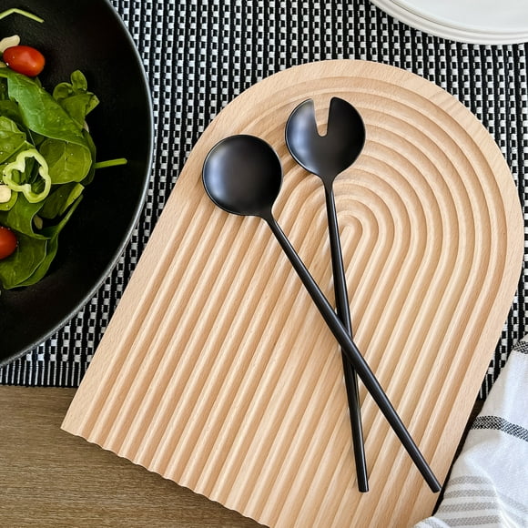 Danesco Set of 2 Satin Black Salad Servers by Natural Living