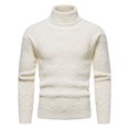 thumbnail image 2 of Miluxas Men Turtleneck Shirts Lightweight Long Sleeve T Shirt Ribbed thermal Tops Baselayer Pullover White, 2 of 5