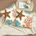 thumbnail image 6 of Starfish Blue Red Corals Set of 2 18X18 Inch Throw Pillow Cover Ocean Sail Map World Marine Voyage Sea Adventure Travel Pillow Cases Cushion Covers Decorative Home Living Room Bedroom Couch, 6 of 6
