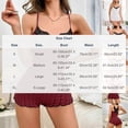 thumbnail image 3 of Cute Pajamas for Women Lace Trim One Piece Sleepwear Spaghetti Strap Sexy Backless Cami Romper Loungewear, 3 of 7