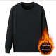 thumbnail image 2 of Sudadera con forro polar para hombre, cuello redondo, estilo coreano grueso, color sólido, capa interior sencilla, otoño e invierno, 2 of 4