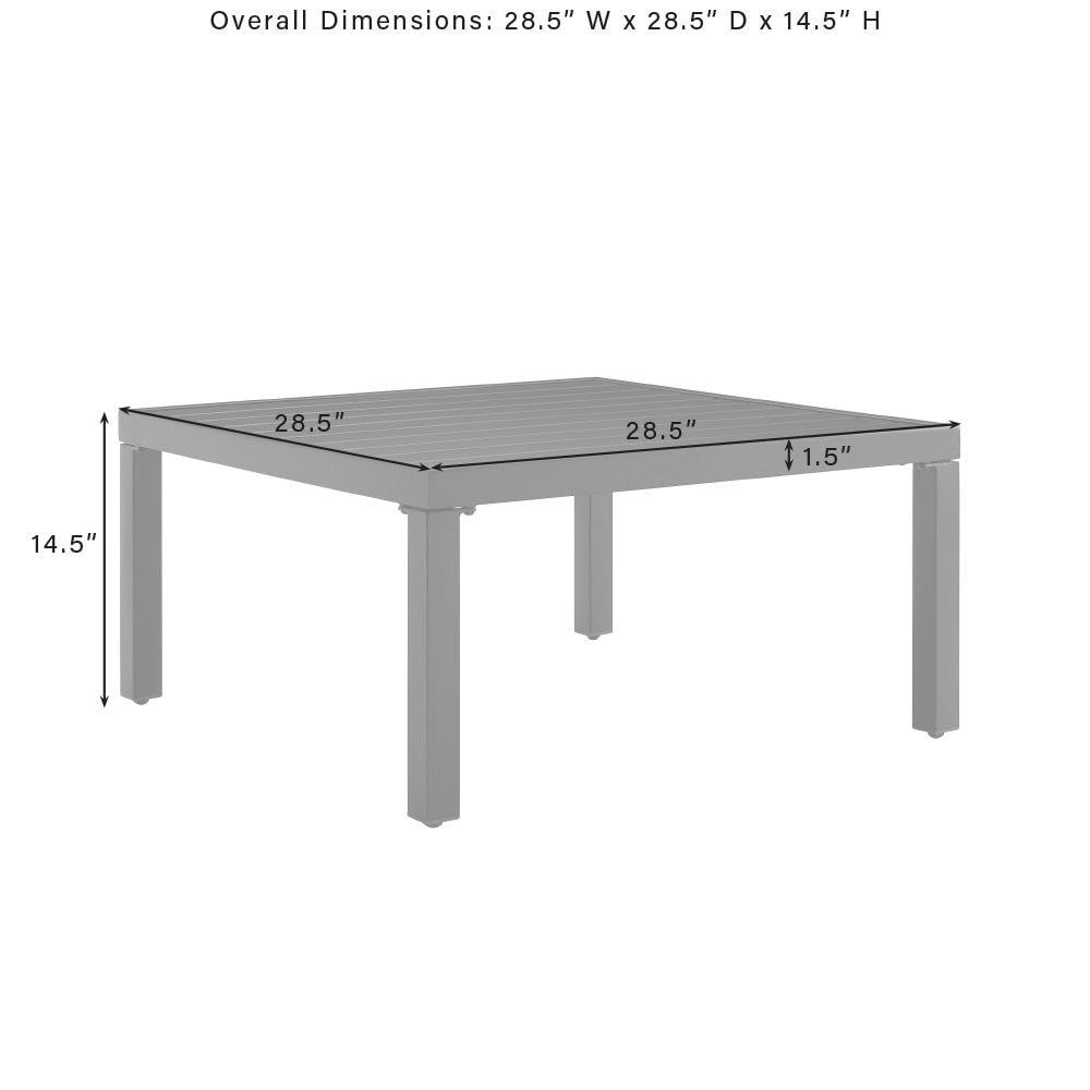 Crosley Furniture Piermont Modern Metal Outdoor Sectional Coffee Table in Black