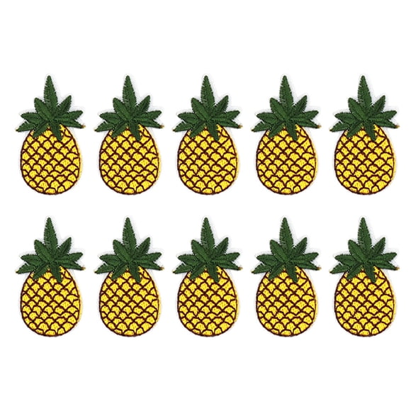 10pcs Cartoon Hawaii Pasches de piña Patches bordados Patinas Apliques de bricolaje para ropa Insignias de bolsas de mochila