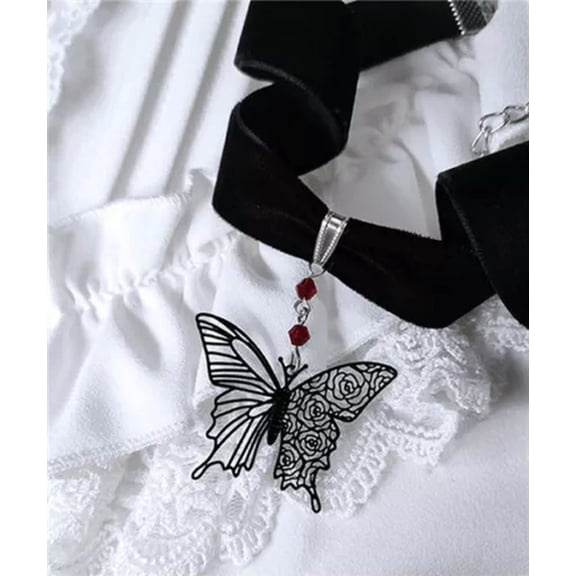 K-KED Vintage Gothic Women Black Velvet Choker Collar Crystal Pendant Necklace Jewelry-#10