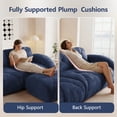 thumbnail image 4 of 110"Boneless Sofa Tufted, Soft Velvet Fabric, Modular Sectional Sofa Couches, 32D High Density Sponge, Anti-Slip Design, Ergonomic Design Bottom, No Assembly Required, For Study, Home Theater (Blue), 4 of 11