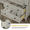 thumbnail image 4 of DWVO 64" Pantry Cabinet with drawers and Adjustable Shelves, Kitchen Storage Cabinet with Doors, White Oak, 4 of 10