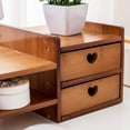 thumbnail image 3 of Maydear Bamboo Monitor Stand Riser with Storage Drawer, 2 Tier Desk Organizer Stand, 3 of 7