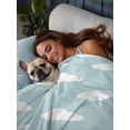 thumbnail image 3 of Clouds Twim Size Flat Sheet, Wrinkleproof & Fadeproof Cooling Flat Bed Sheet Only, Cartoon Blue Sky Minimalist Aesthetic Breathable Soft Bedding Top Sheets 66 x 96 Inches, 3 of 8