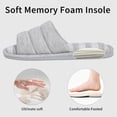 thumbnail image 4 of Open Toe House Slippers for Women Men Soft Cotton Indoor Shoes Memory Foam Slip On bedroom Slippers, 4 of 6
