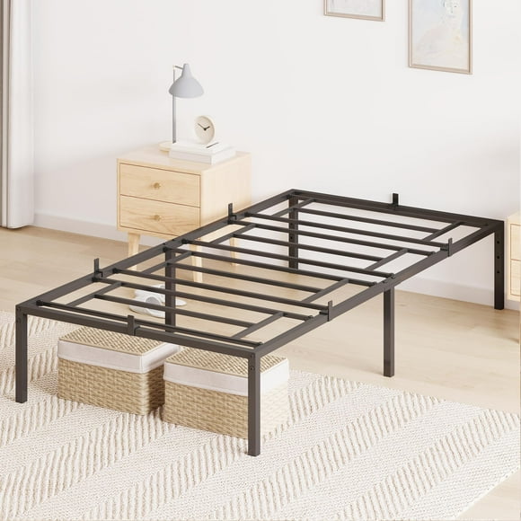 Metal Bed Frame,Twin Size Bed Frame, Heavy Duty Mattress Foundation, Steel Support, Easy Assembly, No Box Spring Needed