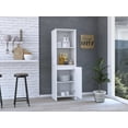 thumbnail image 2 of DUOSONG Kitchen Pantry Feery, Single Door Cabinet, Interior And External Shelves, White Finish White Particle Board Furniture Primary Living Space Cabinets, 2 of 15