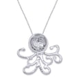 thumbnail image 3 of Black Natural Diamond Accent Beaded Octopus Pendant Necklace in 14K Tri Tone White Gold Over Sterling Silver, 3 of 5