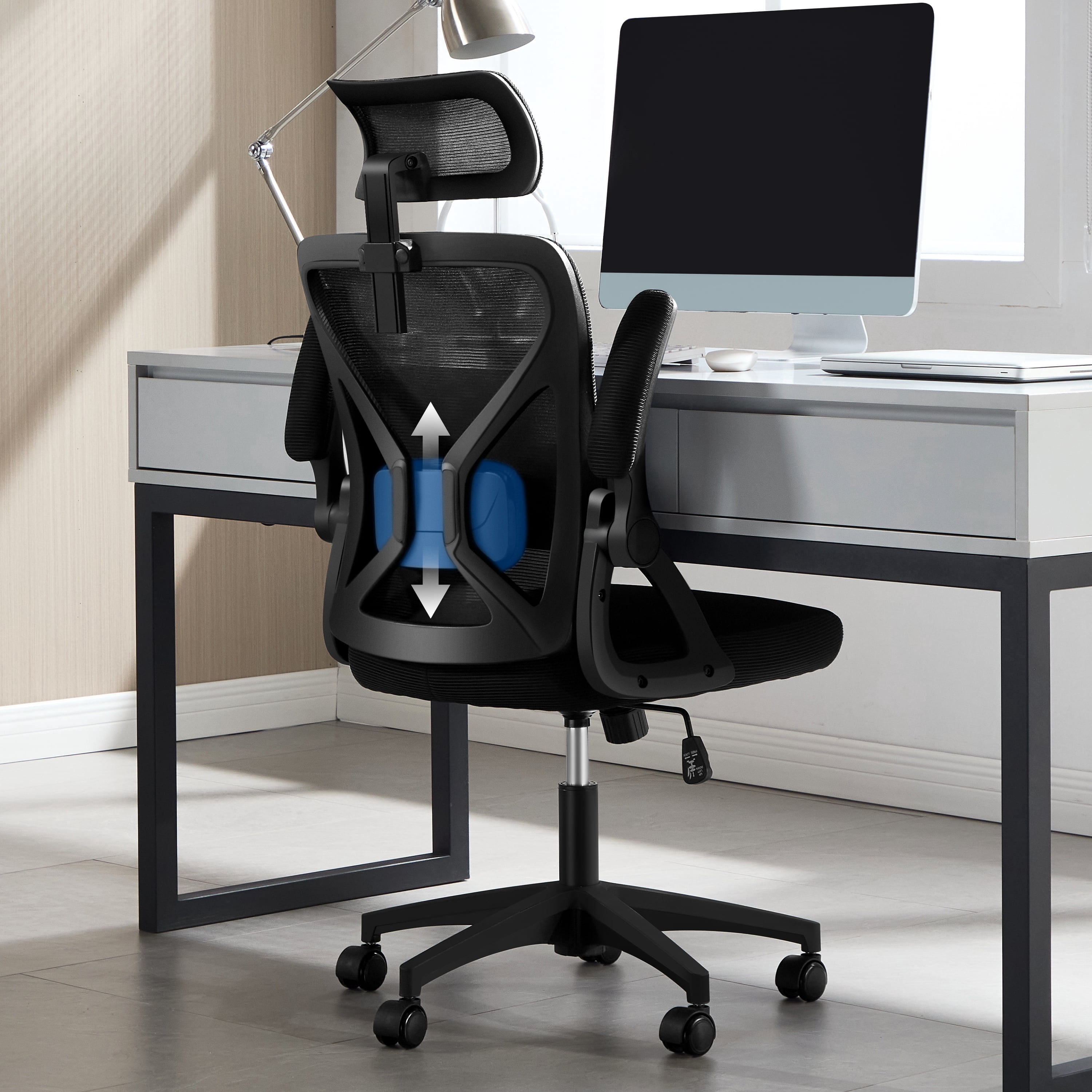 Nexthro Office Chair,Ergonomic Desk Chair with Adjustable Lumbar Support,400 Lbs Mesh Computer Chair High Back with Headrest for Home Office (Black)