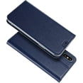 thumbnail image 5 of Genuine Leather Case Slim Folio Book Cover with Credit Card Slots,Kickstand Feature Stand Holder,Magnetic Closure [TPU Shockproof Interior Protective Case] for Apple iPhone X,Blue, 5 of 7