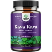 Kava Root Mood Support Supplement - 1000mg per serving Kava Kava Capsules Fast Acting Mood Boost and Relaxing Supplement - Calming Kava Extract Vegan Adaptogen Supplement for Stress Focus & Sleep