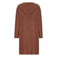 thumbnail image 5 of Lovskoo Long Cardigans for Women Trendy Casual Solid Outfits Chunky Knit Open Front Hooded Sweaters Long Sleeve Cardigan Outerwear Coats with Pocket Brown, 5 of 7