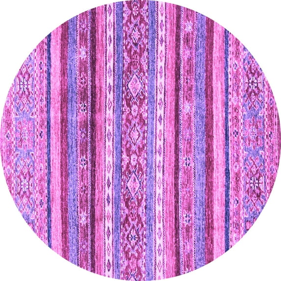 Ahgly Company Indoor Round Abstract Purple Modern Area Rugs, 5' Round