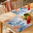 thumbnail image 4 of Blue Red Seahorse Coastal Placemats Set of 8 Summer Beach Coral Nautical Wood Place Mats Indoor Wipeable Table Mats Washable Dining Table Placemats for Kitchen Holiday Party Home Decor 13x19 Inch, 4 of 9