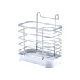 thumbnail image 2 of Deals! Gspmoly Iron Kitchen Chopstick Basket Chopstick Tube Wall Hanging Double Grids Multifunctional Storage Rack Kitchen Spoon and Chopstick Storage Rack Deals, 2 of 6