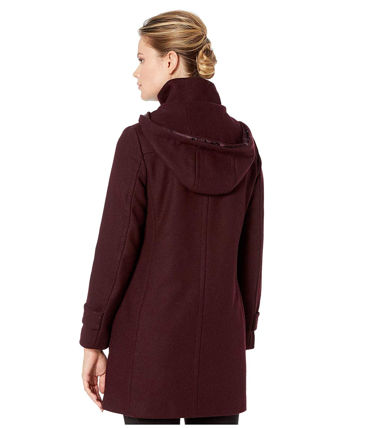 cole haan wool twill hooded duffle coat