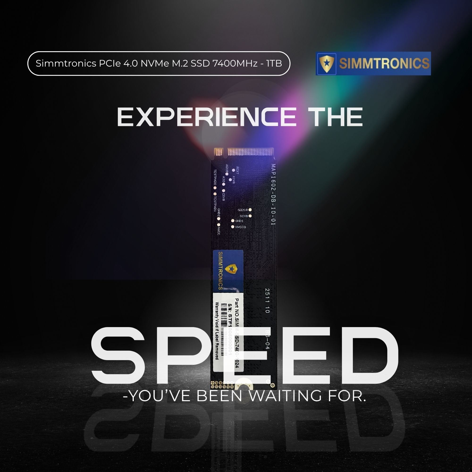 Simmtronics Internal PCIe 4.0 NVMe M.2 SSD 7400MHz -1TB